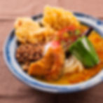 花山椒香る鶏天冷やしグリーンカレーうどん