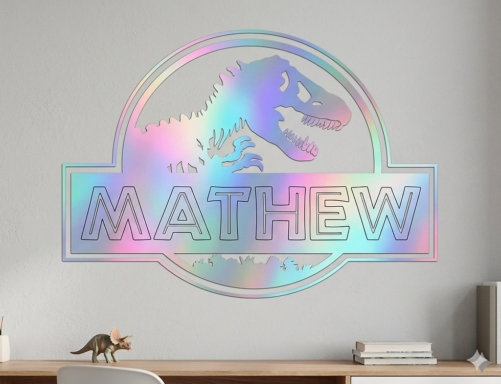 Thumbnail: Customised Dino Wall Decal with Personalised Name | Self Adhesive Vinyl Sticker