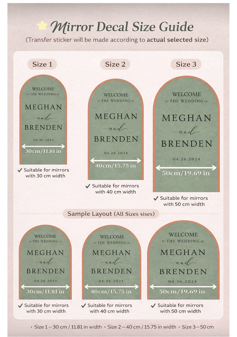 Thumbnail: Customised Wedding Mirror Decal | Personalised Welcome Sign Vinyl Sticker for We