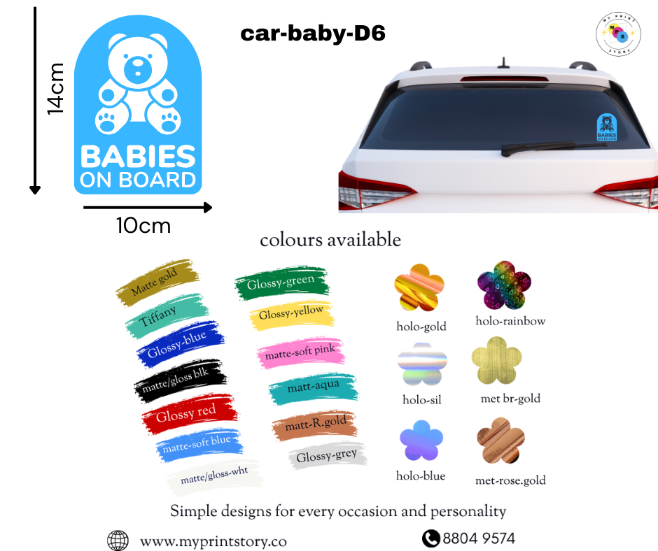 Thumbnail: 2pcs BABY ON BOARD CAR DECAL – Safety Sign Sticker for Vehicles