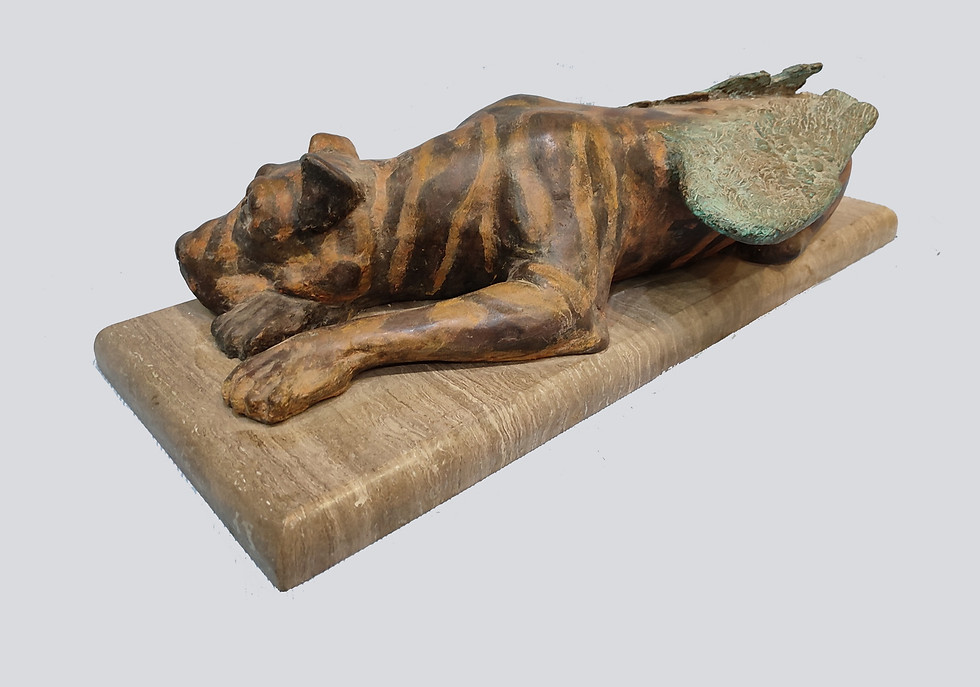 Thumbnail: "Friend" bronze, 2002,  57 W x 18 H x 27 D cm
