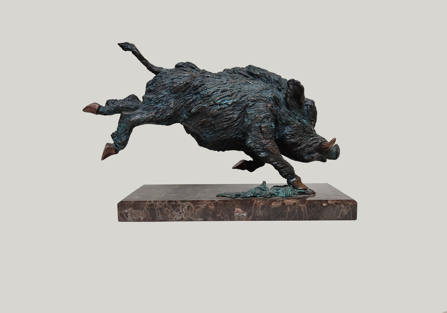 "Boar", bronze, 2020, 40 W x 27 H x 14 D cm