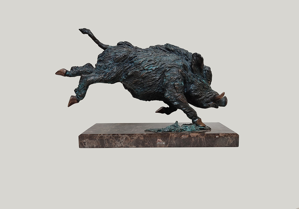 Thumbnail: "Boar", bronze, 2020, 40 W x 27 H x 14 D cm