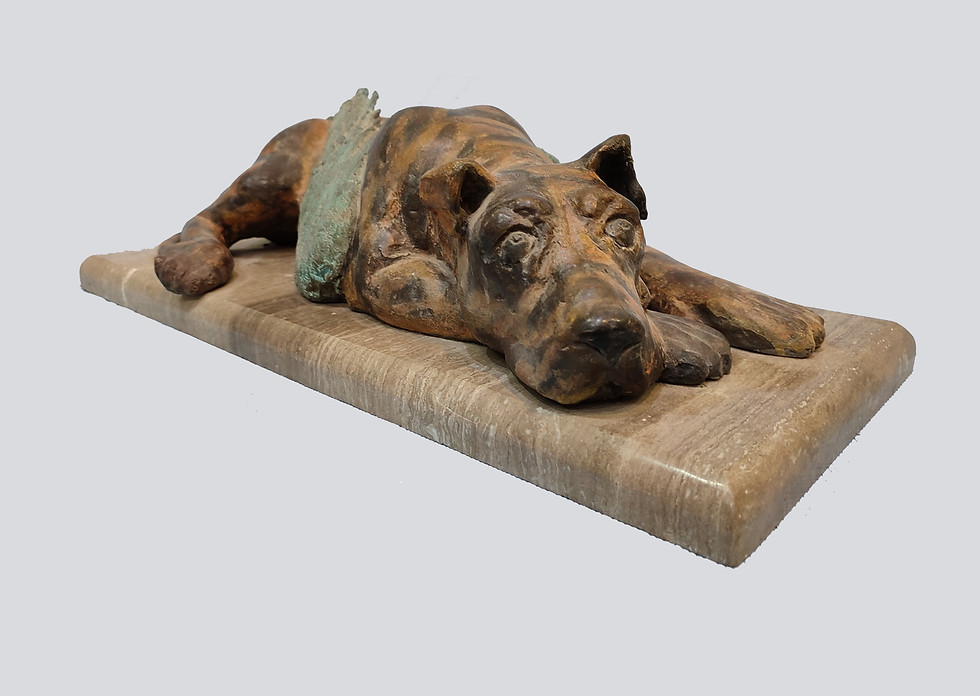 Thumbnail: "Friend" bronze, 2002,  57 W x 18 H x 27 D cm