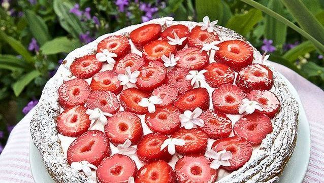 Tarte flan, fraise et fleur d’oranger de Christophe Michalak