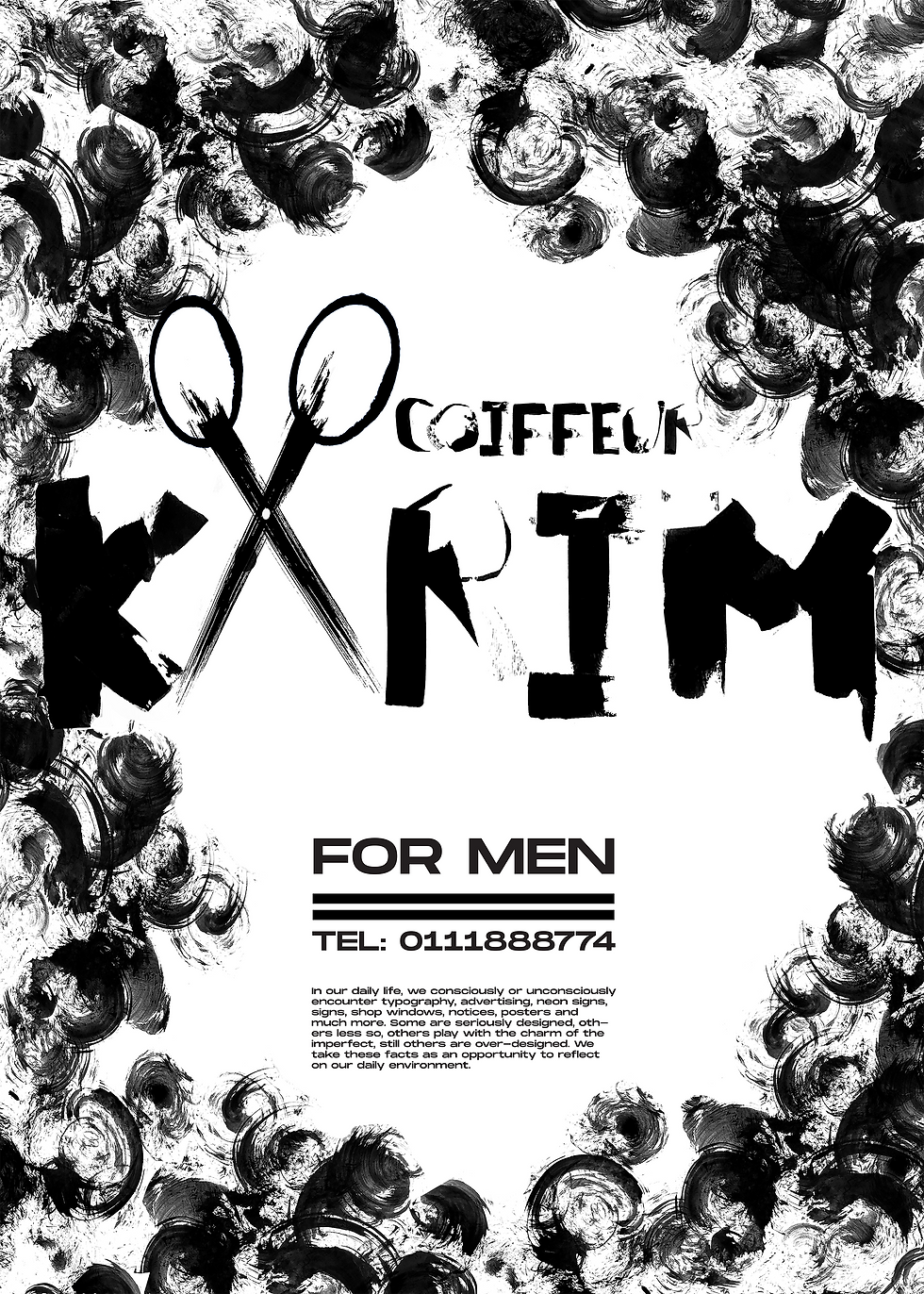 Coiffeur Karim Experimenting with Ink