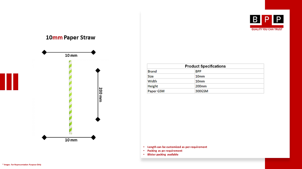 16 - 10mm Paper Straw