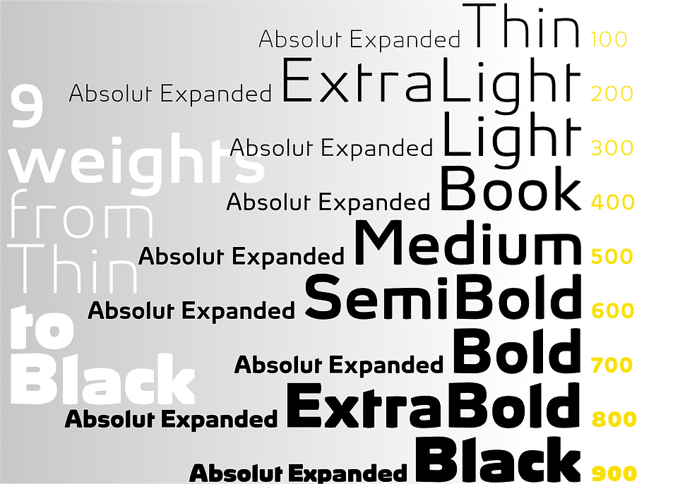 Thumbnail: ingoFonts Absolut Expanded font family