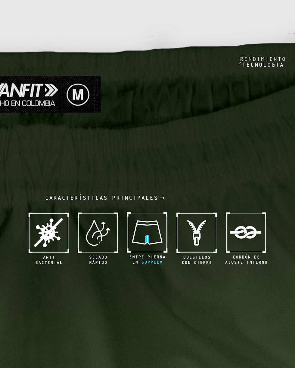 Miniatura: Verde Militar | Pantaloneta