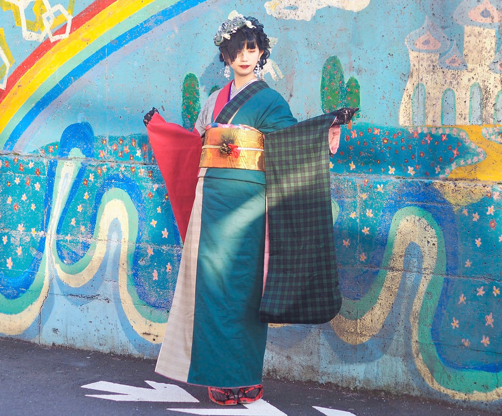 成人式のために製作した振袖