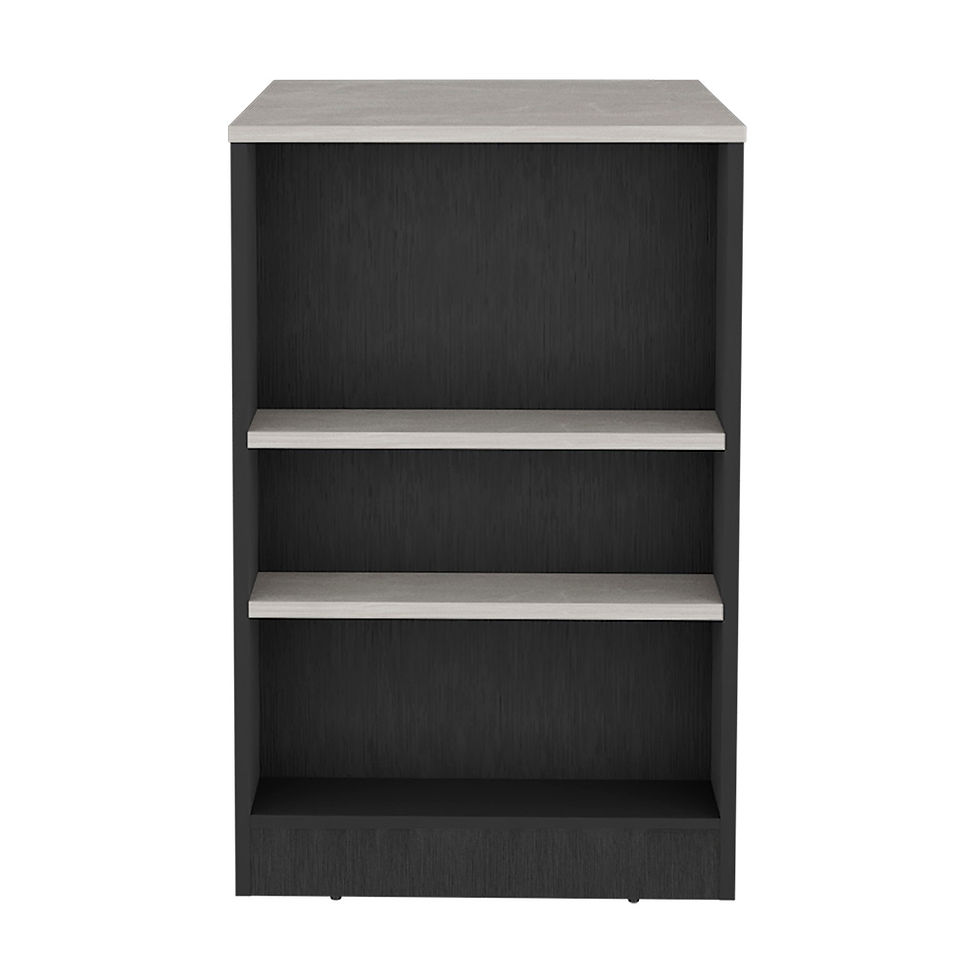 Thumbnail: Doyle Kitchen Island with Side Storage Shelves, 36.2” W x 23.2” D x 35.9” H