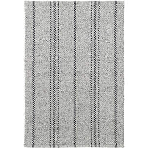 Melange stripe grey black indoor/outdoor rug