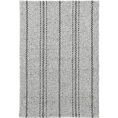Melange stripe grey black indoor/outdoor rug