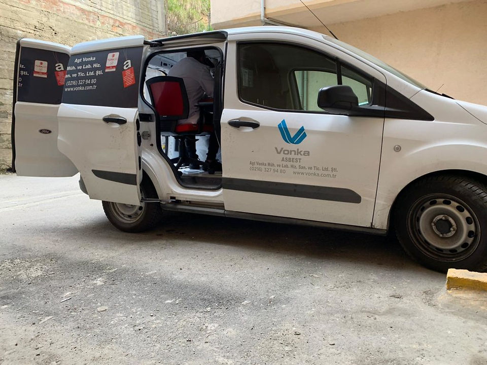 Mobil asbest analizi laboratuvar aracı