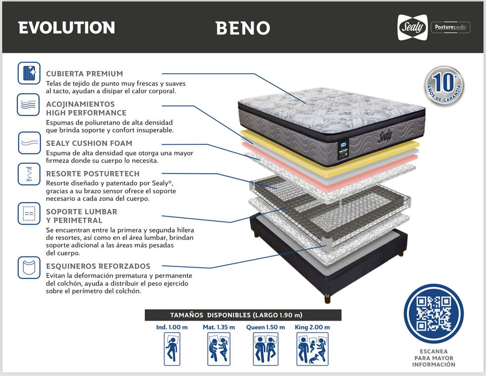 Miniatura: COLCHON INDIVIDUAL CUBIERTA PREMIUM BENO