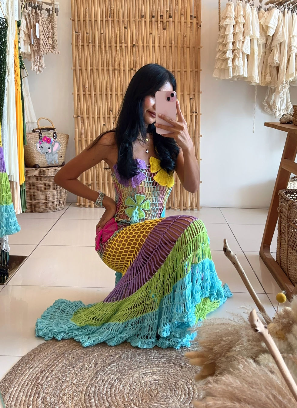 Thumbnail: FLOWER BLOOM CROCHET DRESS