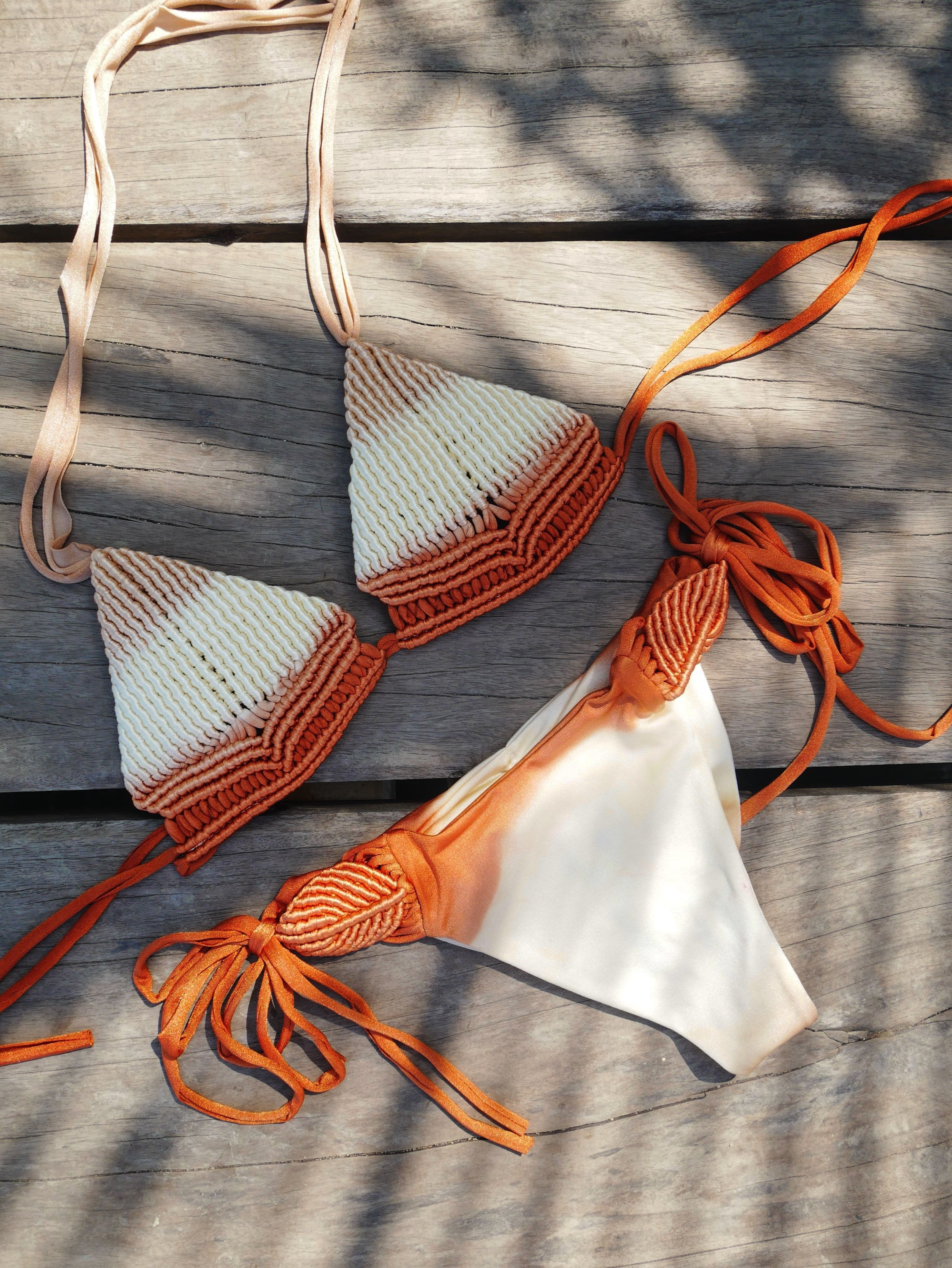 Brown Tie Dye - Macrame Bikini