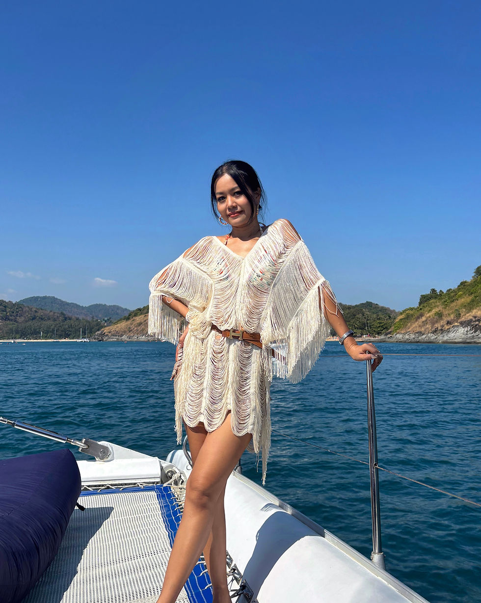 Thumbnail: Sunny - Ivory Tassel  Dress