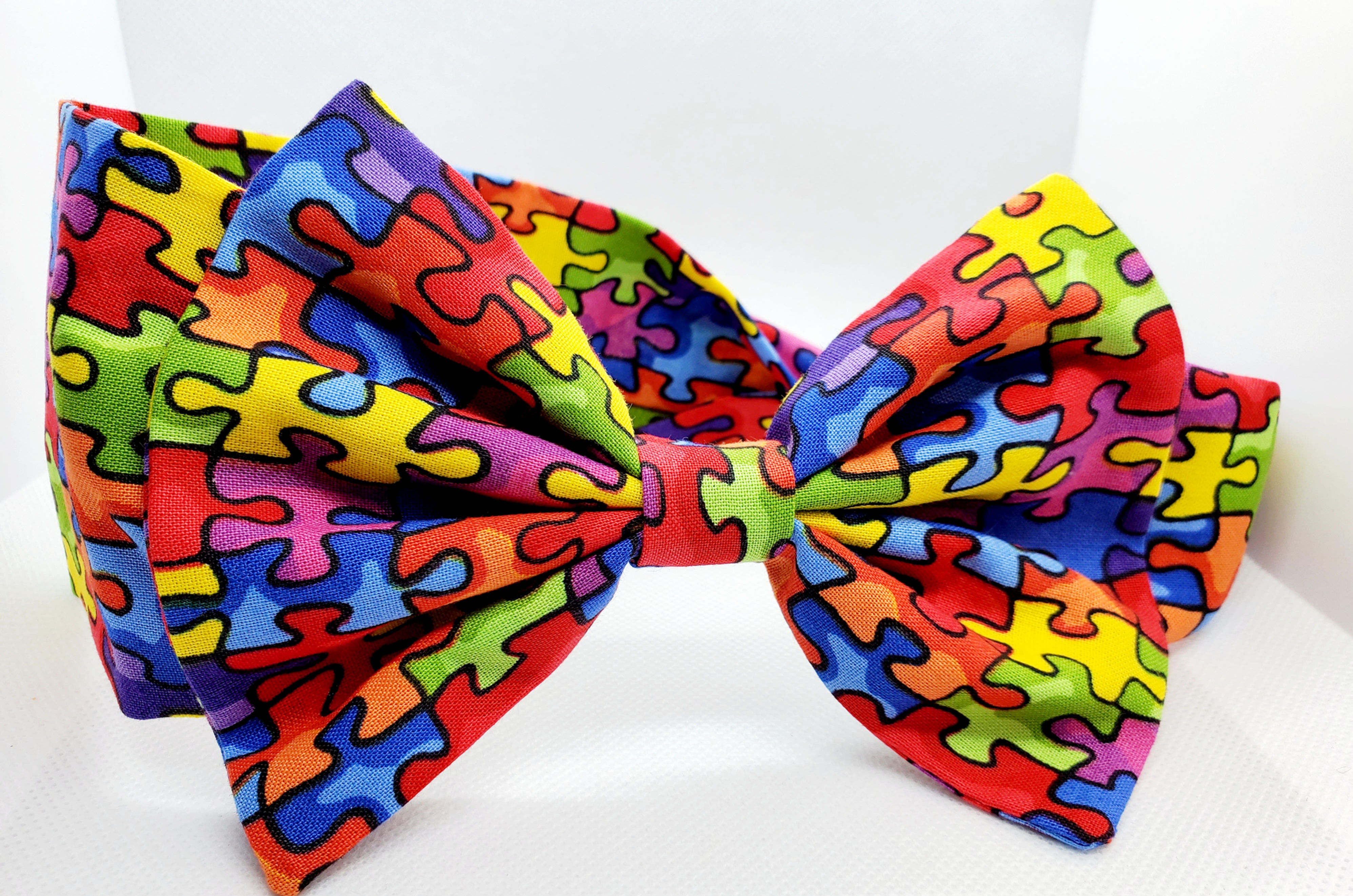Bowed Puzzle Printed Autism Headband 