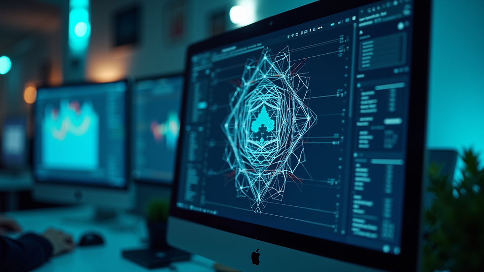 Eye-level view of a computer screen displaying AI training software
