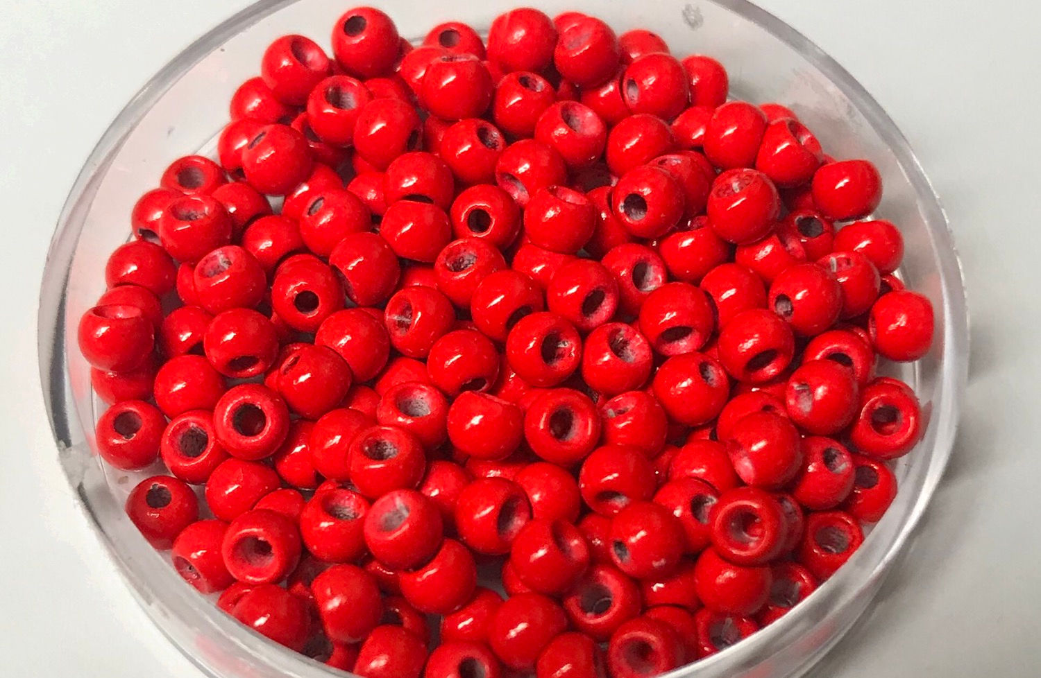 Red Brass Beads x100