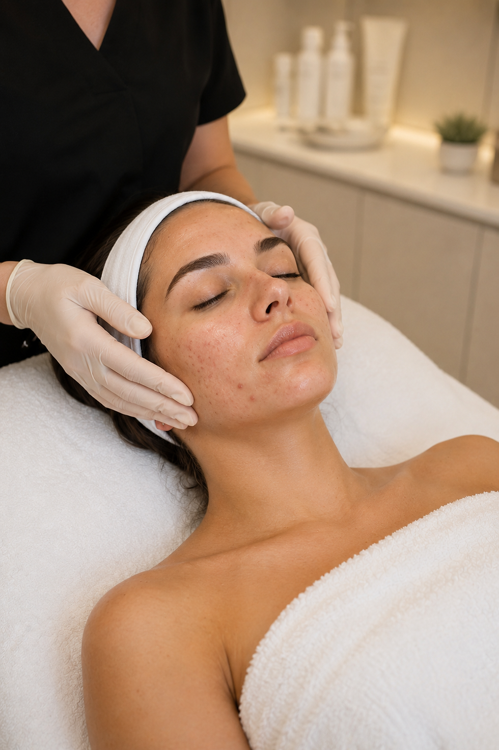 Bild von Gesichtsbehandlung gegen Akne und bei Hautproblemen im Kosmetikstudio the Beauty Office in Mannheim