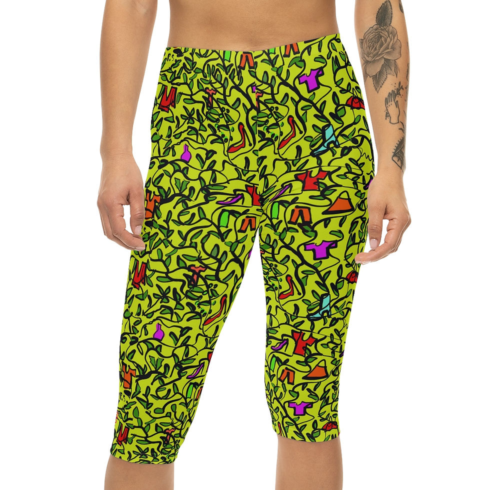 Thumbnail: Fashion Fruit Vine Cropped Leggings