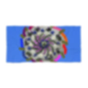 Blue Pinwheel  Mandala Oversized Beach Towel