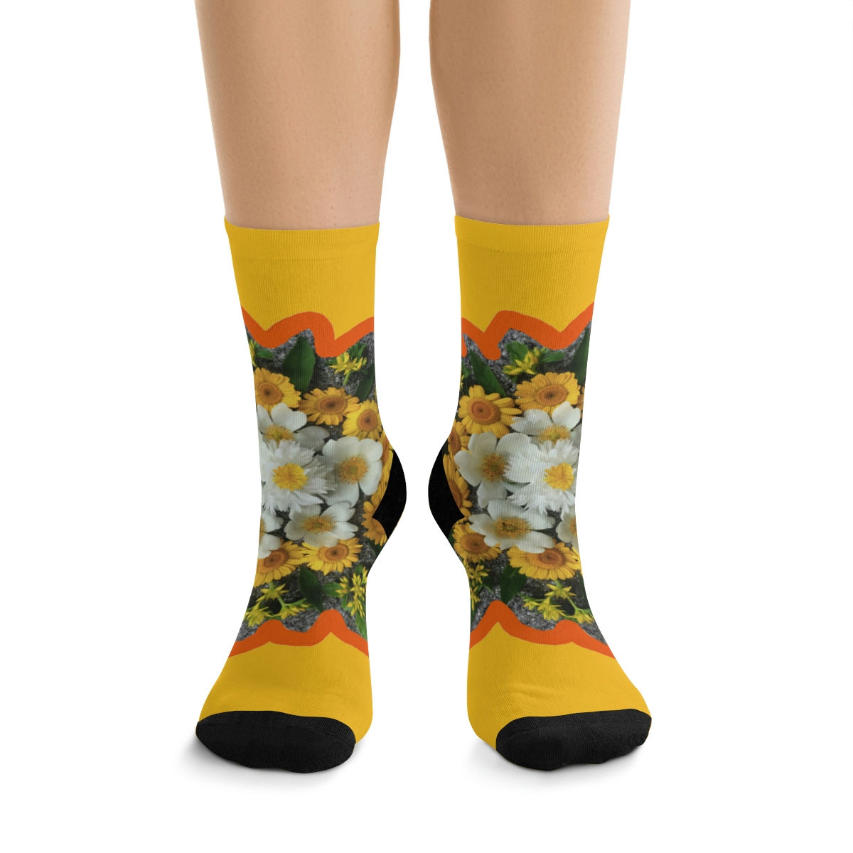 Yellow Daisy Mandala Socks