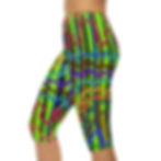 Thumbnail: Squiggle Green  Clamdigger Leggings 