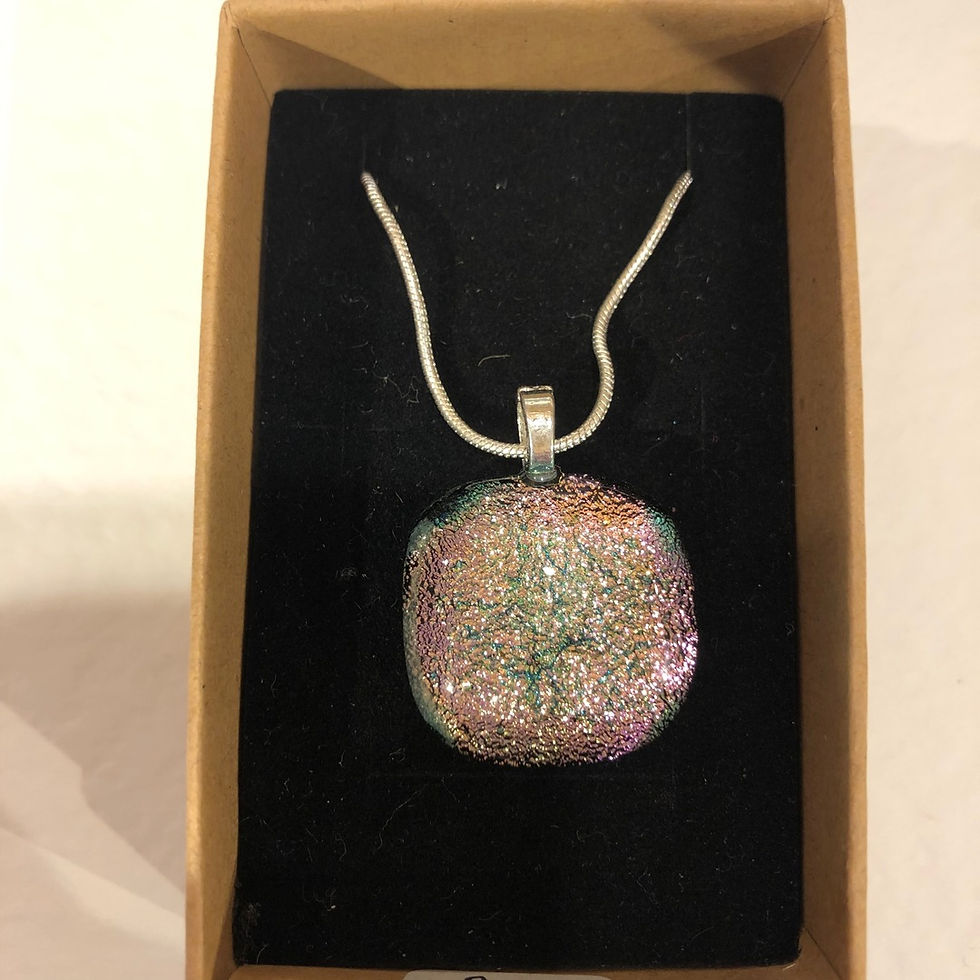 Pendant - dichroic round - pale pink - medium