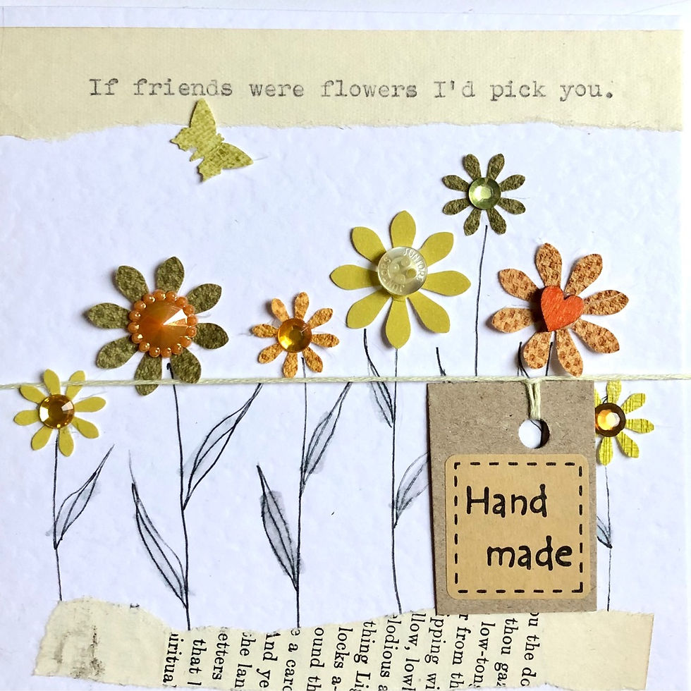 Friends Flowers Card Yellows