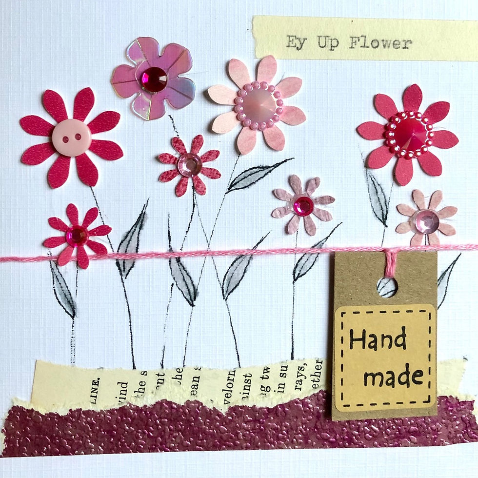 Ey Up Flower Card Pinks