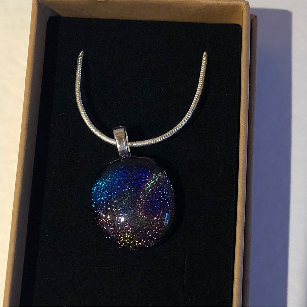 Pendant - dichroic round - rainbow - medium