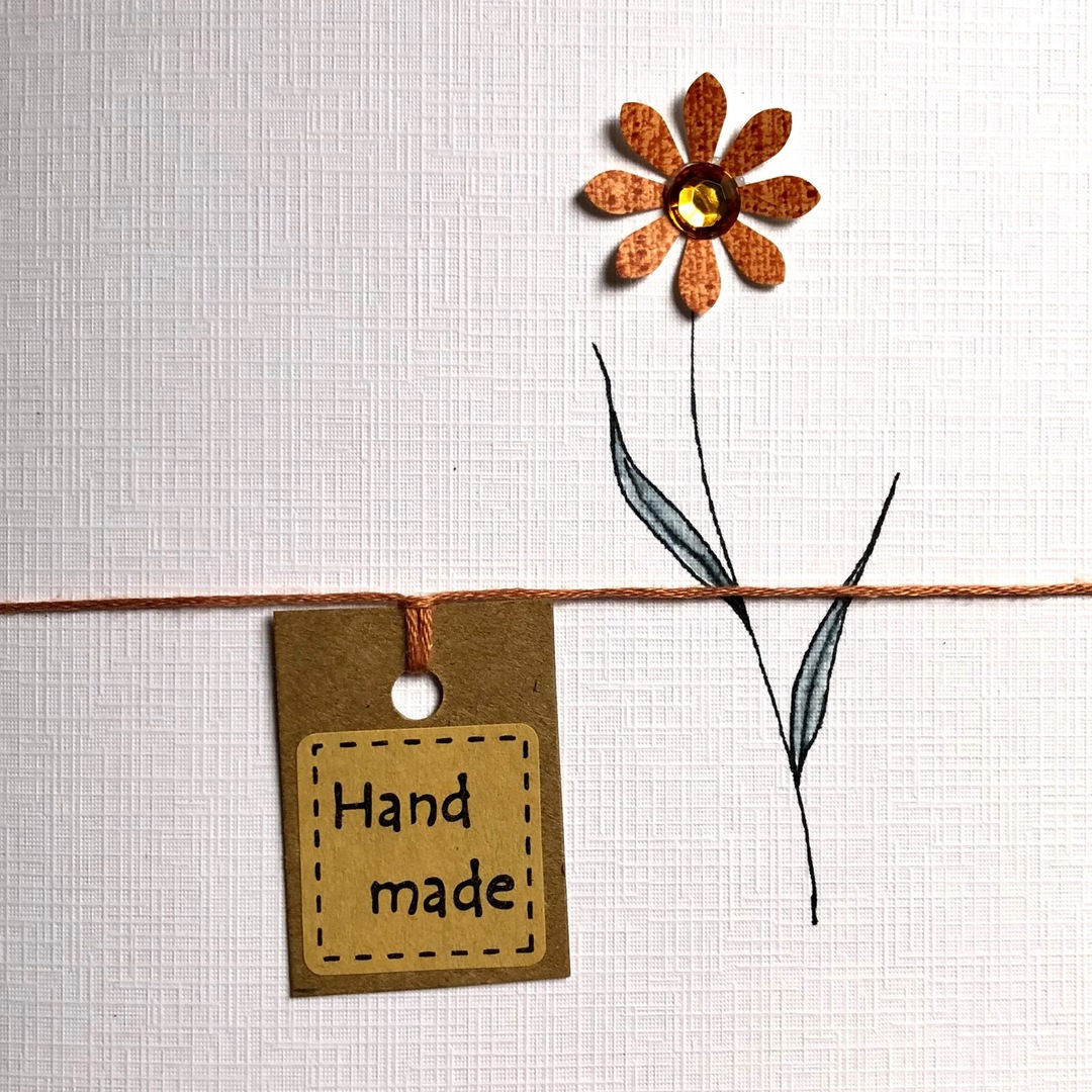 Single Flower Card Orange