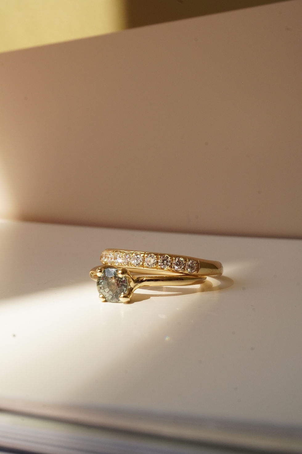 Thumbnail: greyish-green sapphire ring