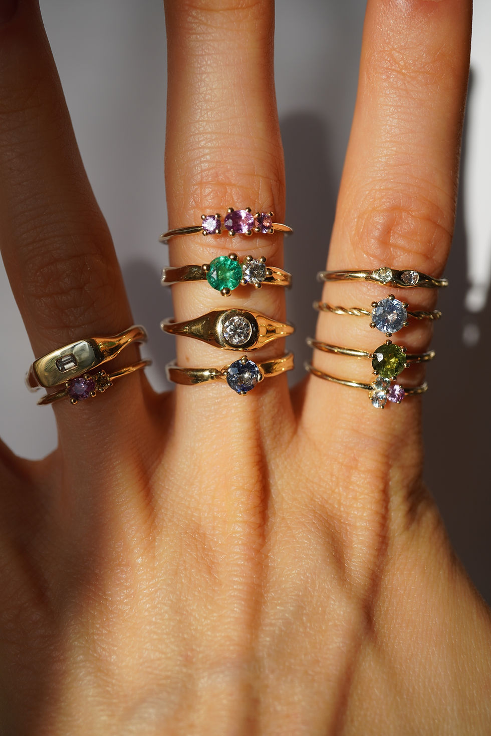 Thumbnail: twisted ring and light blue sapphire