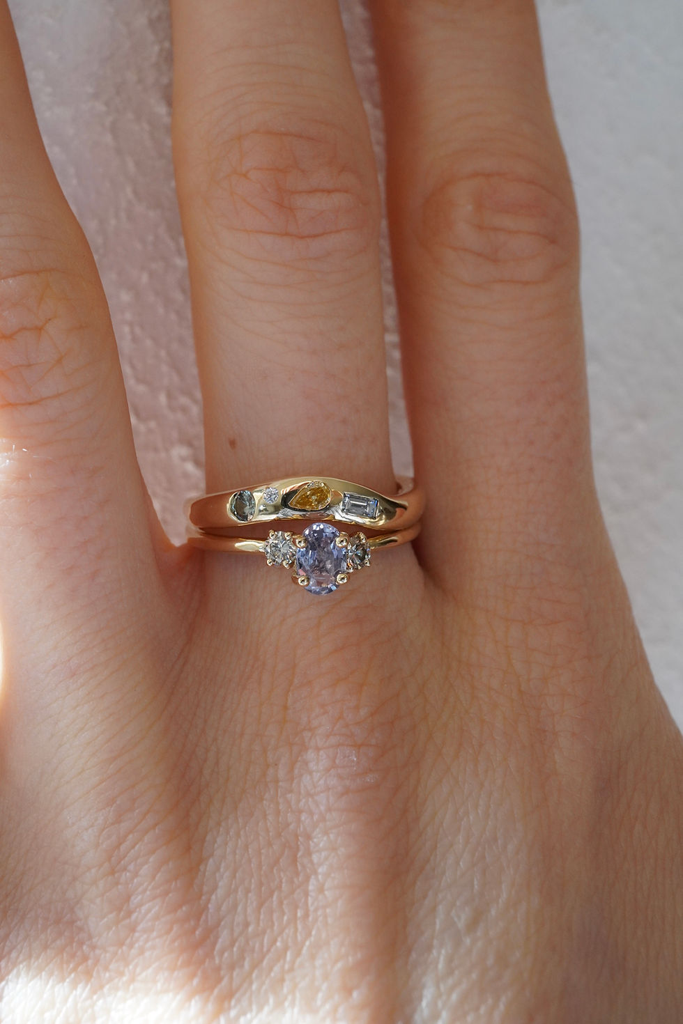 Thumbnail: four gems in curvy ring