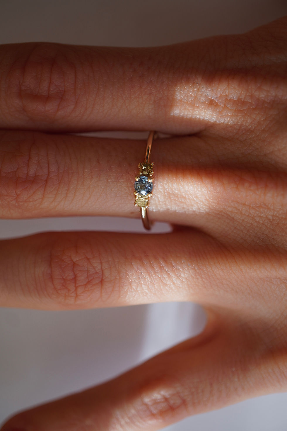 Thumbnail: blue sapphire and yellow diamonds