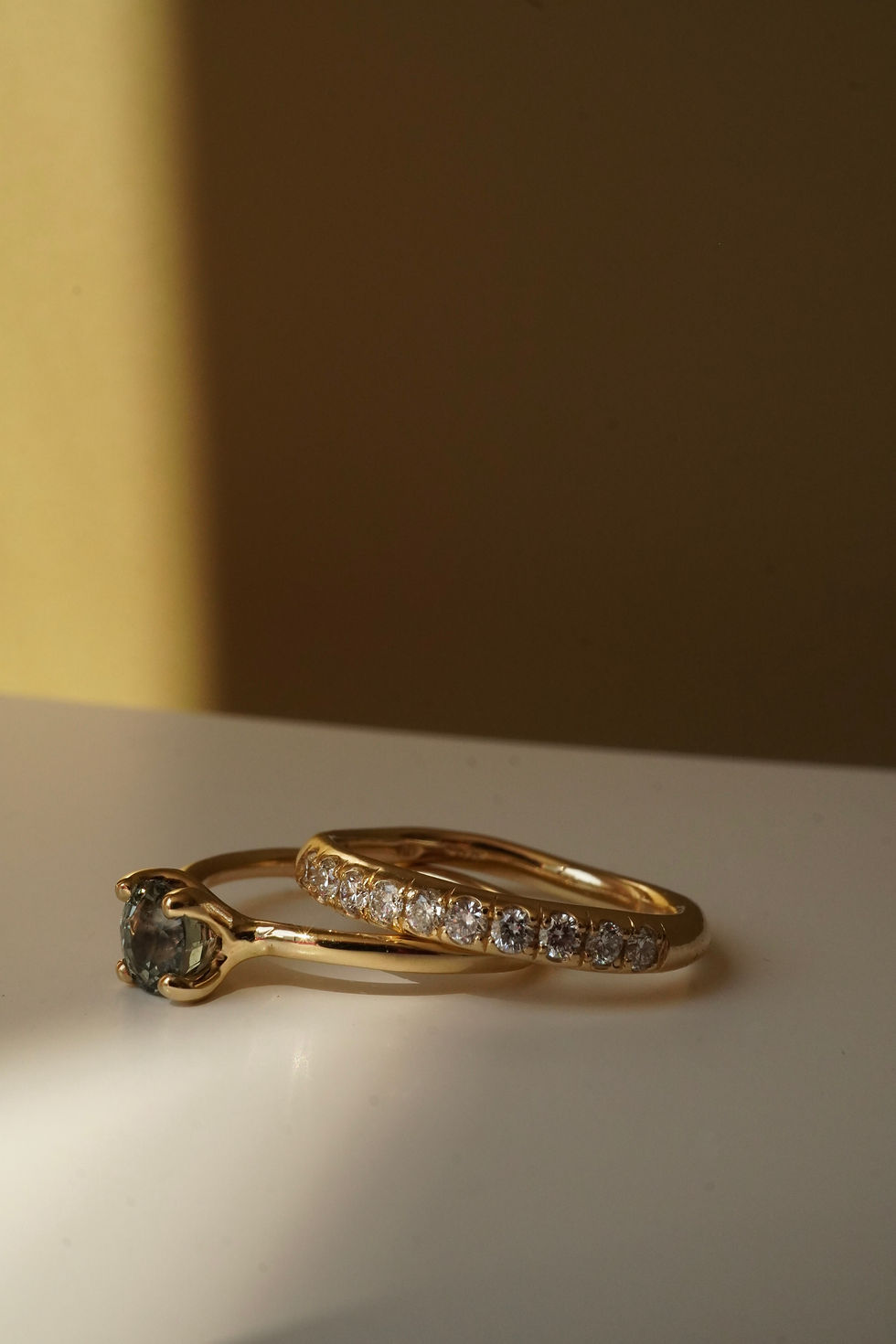 Thumbnail: greyish-green sapphire ring