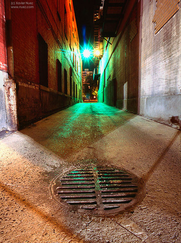 Alley & Ruins no. 6, Manhole (1993, Montreal, 3am) | Xavier Nuez