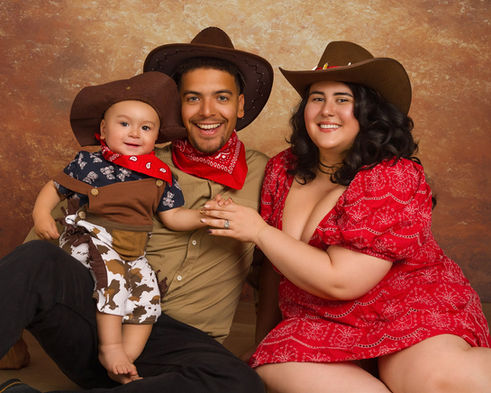 Cowboy theme family photoshoot celebrating first birthday