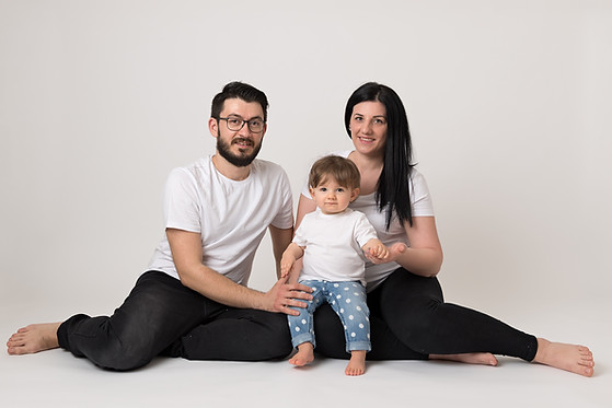 Young family with one year old baby