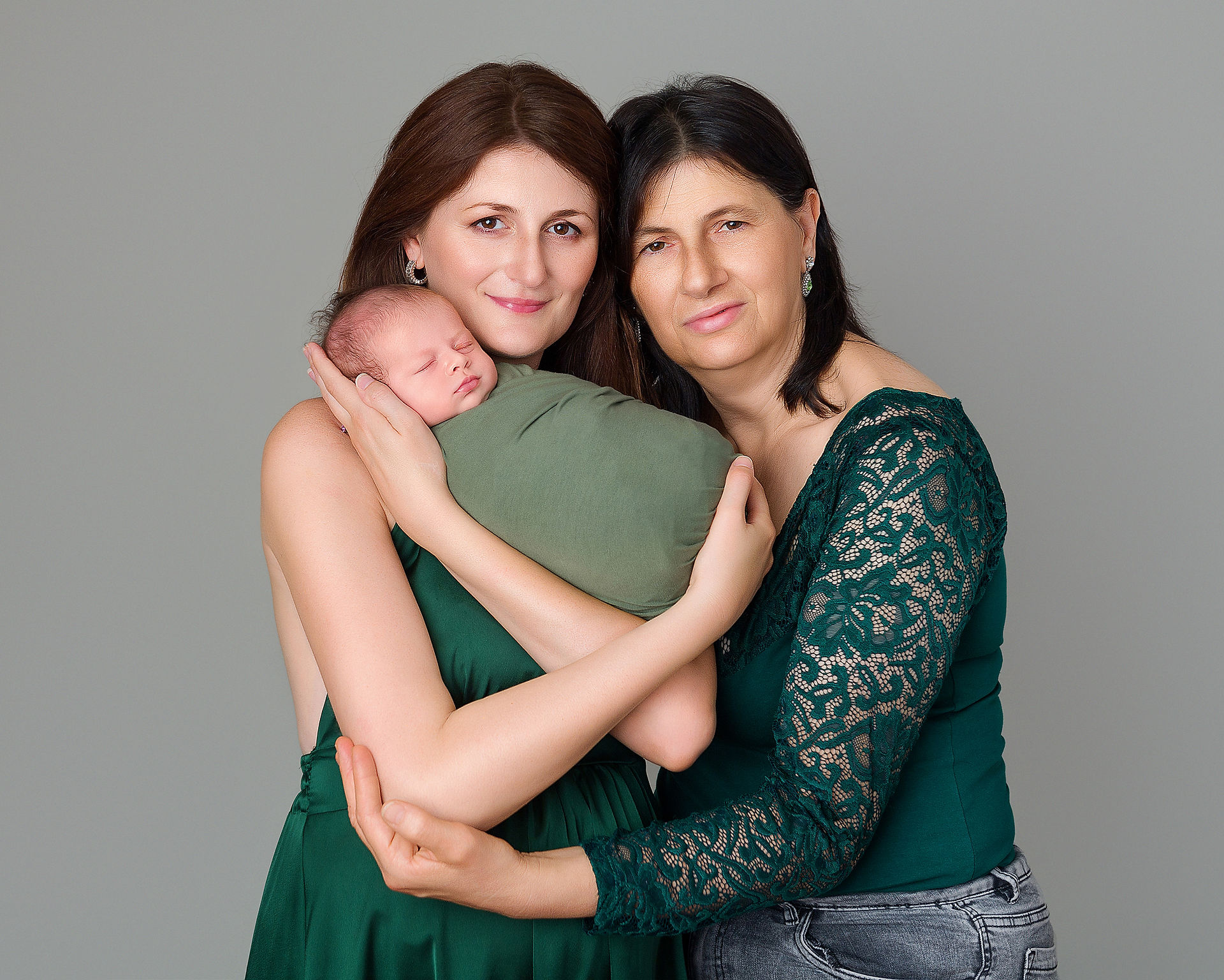Generational portrait of grandmother, mother and baby girl