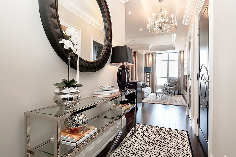 Condo entry wall painted in HC-172 Revere Pewter