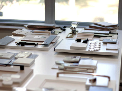 Interior designer reviewing renovation budget and material selections for a GTA home