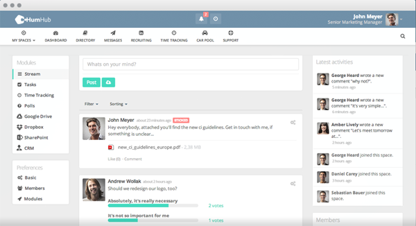 Cloud Intranet Functionality