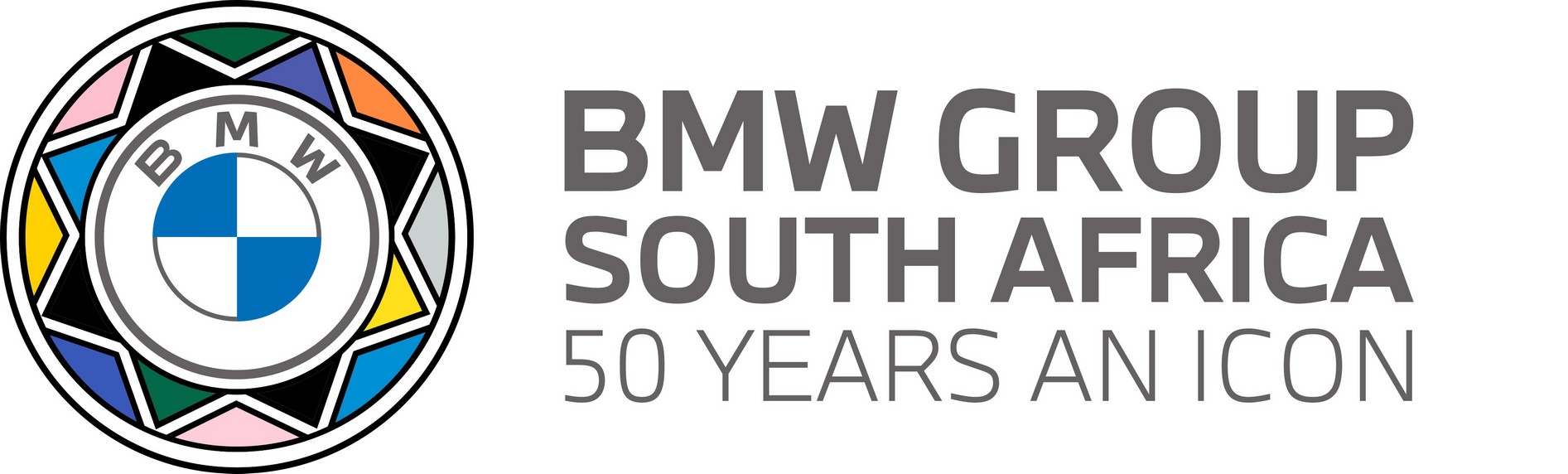 BMW Group South Africa 50th anniversary logo inspired by Dr Esther Mahlangu's artwork, 2023