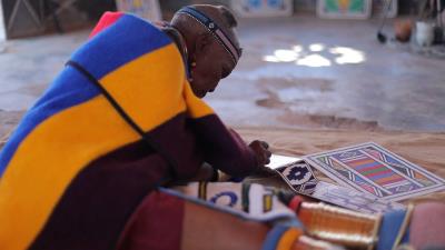The Mahlangu Phantom — a one-of-a-kind Rolls-Royce Phantom featuring Dr Esther Mahlangu's Ndebele artwork in the Gallery