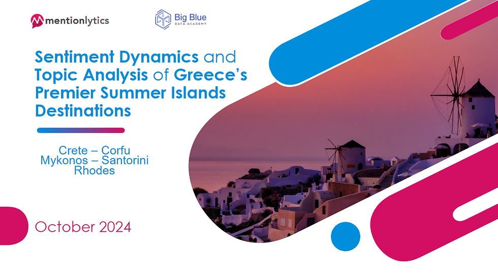 Sentiment Dynamics and Topic Analysis of Greece’s Premier Summer Islands Destinations